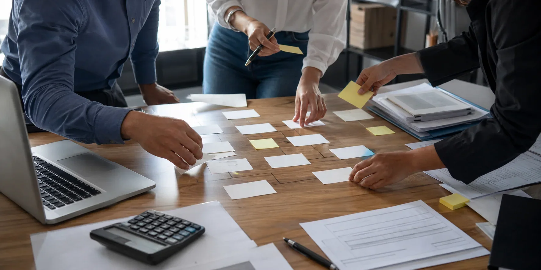 A team mapping an existing business process before deciding where AI belongs