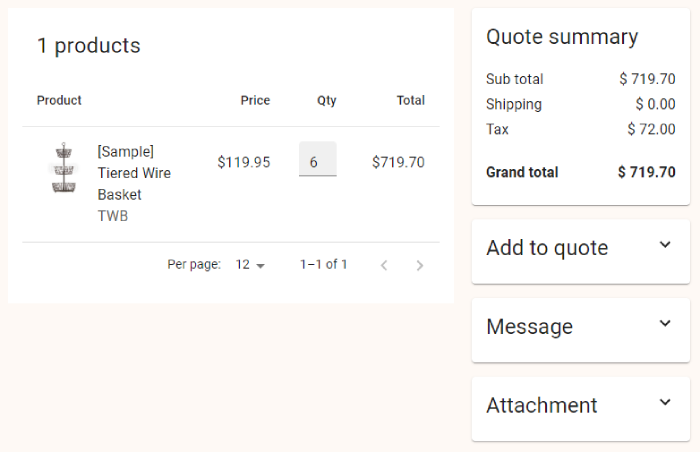 BigCommerce B2B quote editor interface