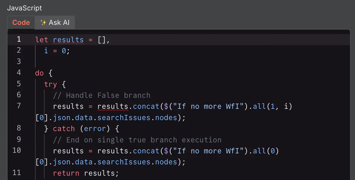 n8n code node