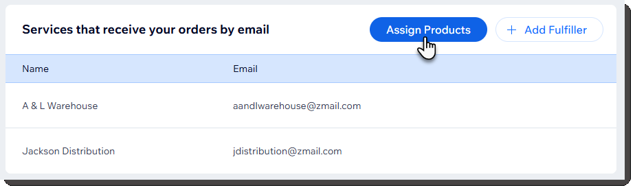 Wix fulfillment interface